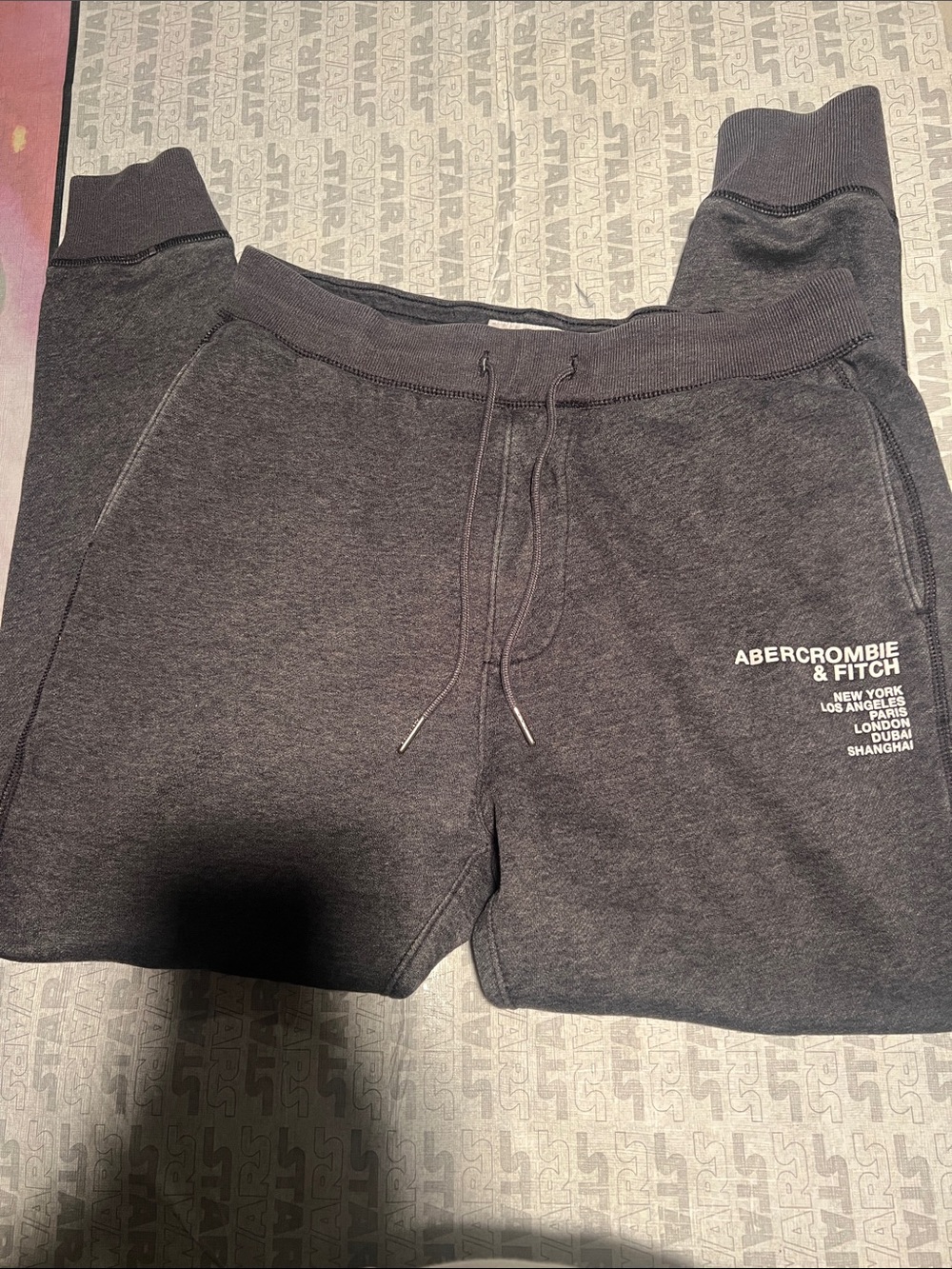 Abercrombie & Fitch Dark Charcoal mens Drawstring Joggers